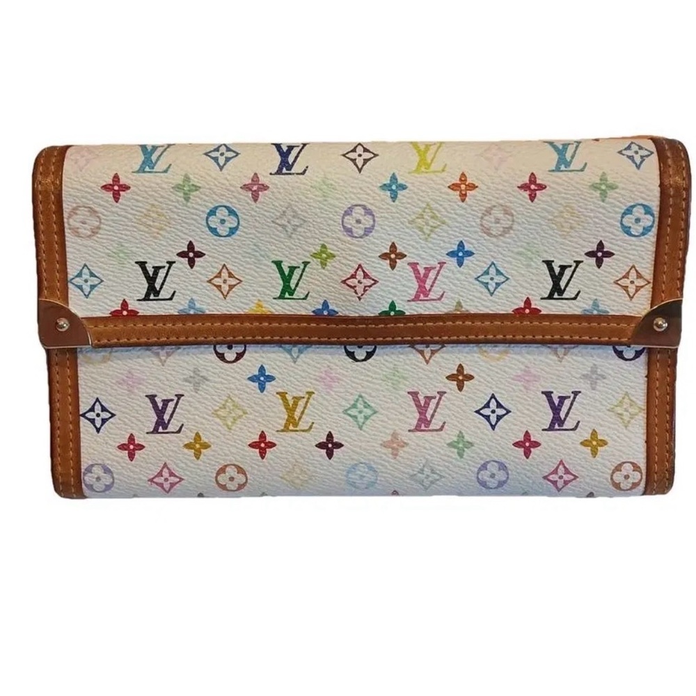 💯Rare Louis Vuitton  Monogram Sarah Flap Portefeulle Tresor Takashi Merakami